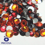 【プレシオサ】チェコ製 ラインストーン PRECIOSA フラットバック レッド系ミックス　たっぷり150粒入り