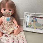 メルちゃん スタイとマスクセット 小花柄