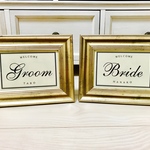 お洒落☆ 受付サイン 名入れ Groom&Bride 2枚セット