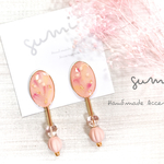 flower oval ピアス/イヤリング ＊ pink
