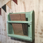 A4封筒も入るウォールレター、マガジンラック パステルシャビーグリーン