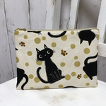フラットポーチ 黒猫 クロネコ