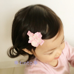 送料無料＊ミルキーピンク♡フラワー ヘアクリップ ヘアピン♡＊結婚式＊入園式