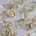 パワーストーン クリスタル ペンダントトップ 金 金具付 33mm ２個[4582434312967]