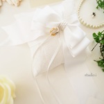 大人ガーリーリボンのリングピロー＊white＊weddinggoods