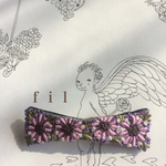 花刺繍のリボンバレッタ   mini