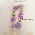 ♡新作♡綺麗な押し花と小さなリボン iPhoneケース