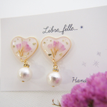 ピンクスターチスのピアス/イヤリング*:..｡♡