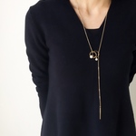 double　circle　long　necklace　