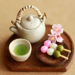 ミニチュア・お茶と花見団子
