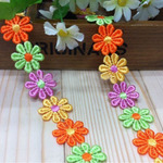 2m×幅2.6cm マーガレット 花 ケミカルレース カラフル4色