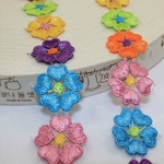 2m×幅2.6cm 5枚花びら ケミカルレース カラフル6色