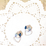 インディゴライト♪翡翠の花とハートのピアス