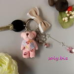 saly☆きせかえ☆ぬいぐるみクマさんのキーホルダ