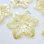 Filigree☆43mm☆6弁花の透かしチャーム☆10枚Set