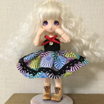 オビツ11サイズ　和柄ビスチェドレス/青海波あお