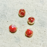 8mm 日本製 唐草アクリルビーズ 4pcsセット＊レッド