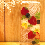再販 レースとフルーツの押し花ケース