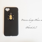 送料無料♡【iPhone6,6s,7】ブラックシリコンiPhoneケース♡プリンセスの肖像画