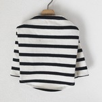 犬服・ ボートネックボーダーカットソー_ブラック