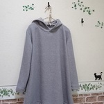 *sale*軽くてあったか♪長め丈のＡラインパーカー*グレー
