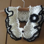 メリノウール・レースとひらひらフリルのミニストール・オフ白・7M
