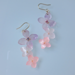 春色★紫陽花の花ゆらゆら３連ピアス★