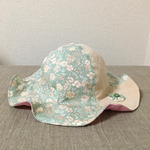 グリーン系花柄のキッズ帽子52cmチューリップハット