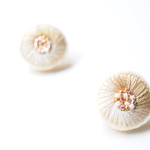 ＜Stella～遊び好きの星～＞刺繍ピアス◎ミルクティ◎モカブラウン◎2way★ロングポスト/アレルギー対応変更可能