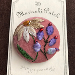 花刺繍 ブローチ
