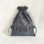 フリルのコップ袋　星の綿麻 ラベンデューラ