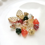 Assortビーズ☆6×4mm☆チェコベルフラワー☆8色16個セット☆ゴールドmix
