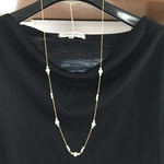 シルキーパールのシンプルロングネックレス