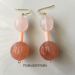 シンプル大ぶりピアス ピンク