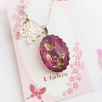 桜と蝶の宝石ネックレス(桜満開)