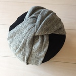  やわらか コットンニット ヘアターバン　杢グレー