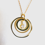 ジルコニアのロングネックレス  ・ゴールド