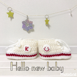 ベビーシューズ☆イニシャル&ニコちゃんマーク付き