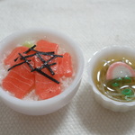 マグロ丼と選べるミニうどんorミニそば☆ミニチュア