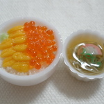 ウニいくら丼と選べるミニうどんorミニそば☆ミニチュア