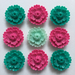 〈香港〉ビーズフラワーブロッサム/4個1セット/プラスチック　ビーズ　花　2.5cm
