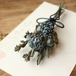布花　蒼い青いブローチ