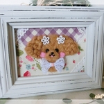 選べるイニシャル*羊毛プードルちゃん*フレーム