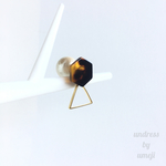 ◯△六角 べっ甲 ノンホールピアス　