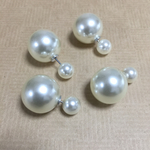 ダブルパールピアス４個セット（２ペア）