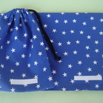 【送料込】給食セット.40x60cm.ランチョンマット&巾着◆星・紺色