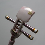 かんざし 「三味線」薄桜（うすざくら）３