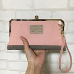 春だね🌸桜色上質100%リネンのがま口お財布