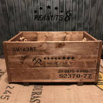 ★{送料無料}★ミリタリー仕様のロープ取っ手付き無垢材木箱✧収納や空いたスペースのアクセントに☆★