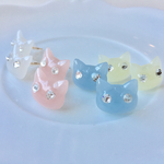 マシュマロカラー♪ぷっくりネコさんのピアス 【イヤリング・ノンホールピアス変更可】